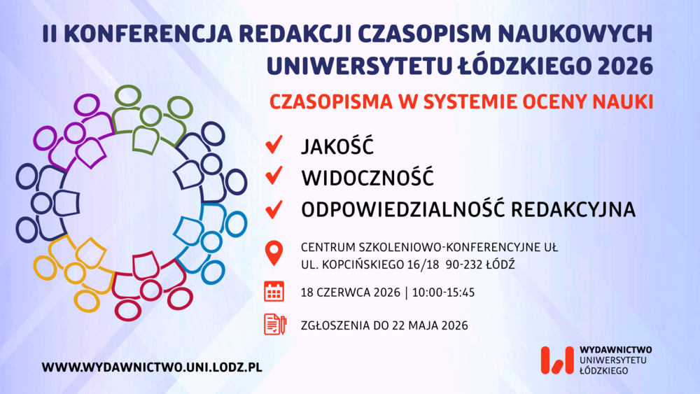 Niebieska grafika z nazwą konferencji 