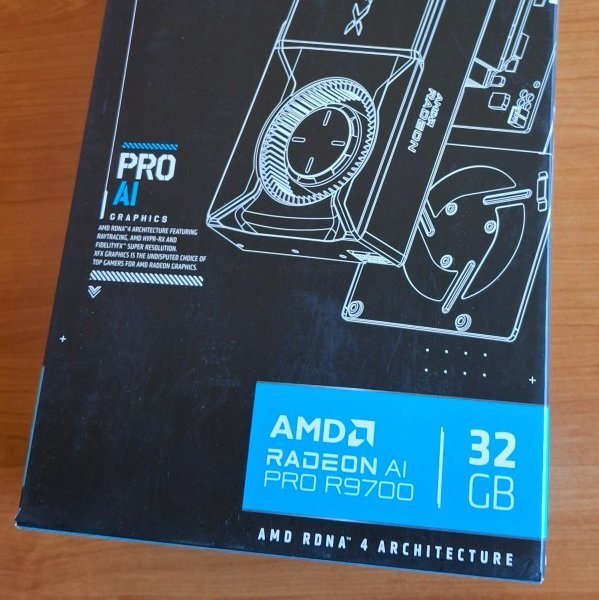 AMD Radeon AI PRO R9700 with 32 GB of memory, based on the RDNA 4 architecture