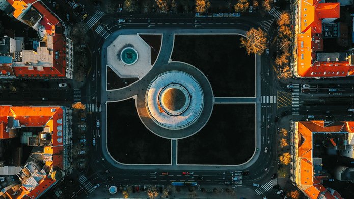 Drone view of Zagreb city Zagrzeb z lotu ptaka