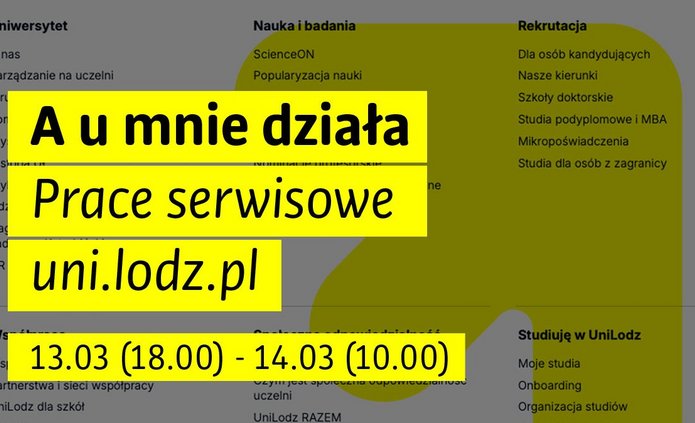 grafika informująca o pracach serwisowych
