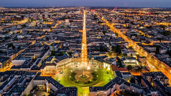 miasto Łódź z lotu ptaka